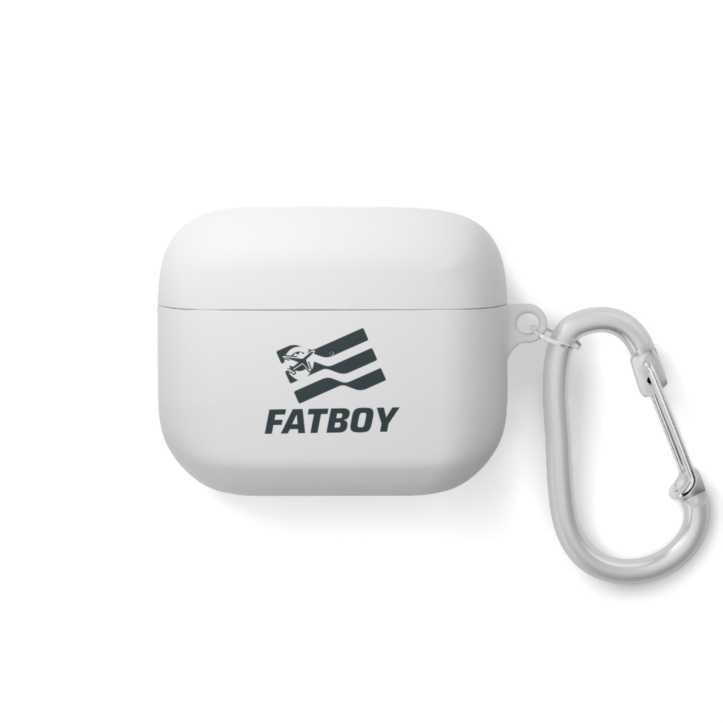 AirPods Case — "FATBOY Travels LLC" Logo Protective Cover with Carabiner