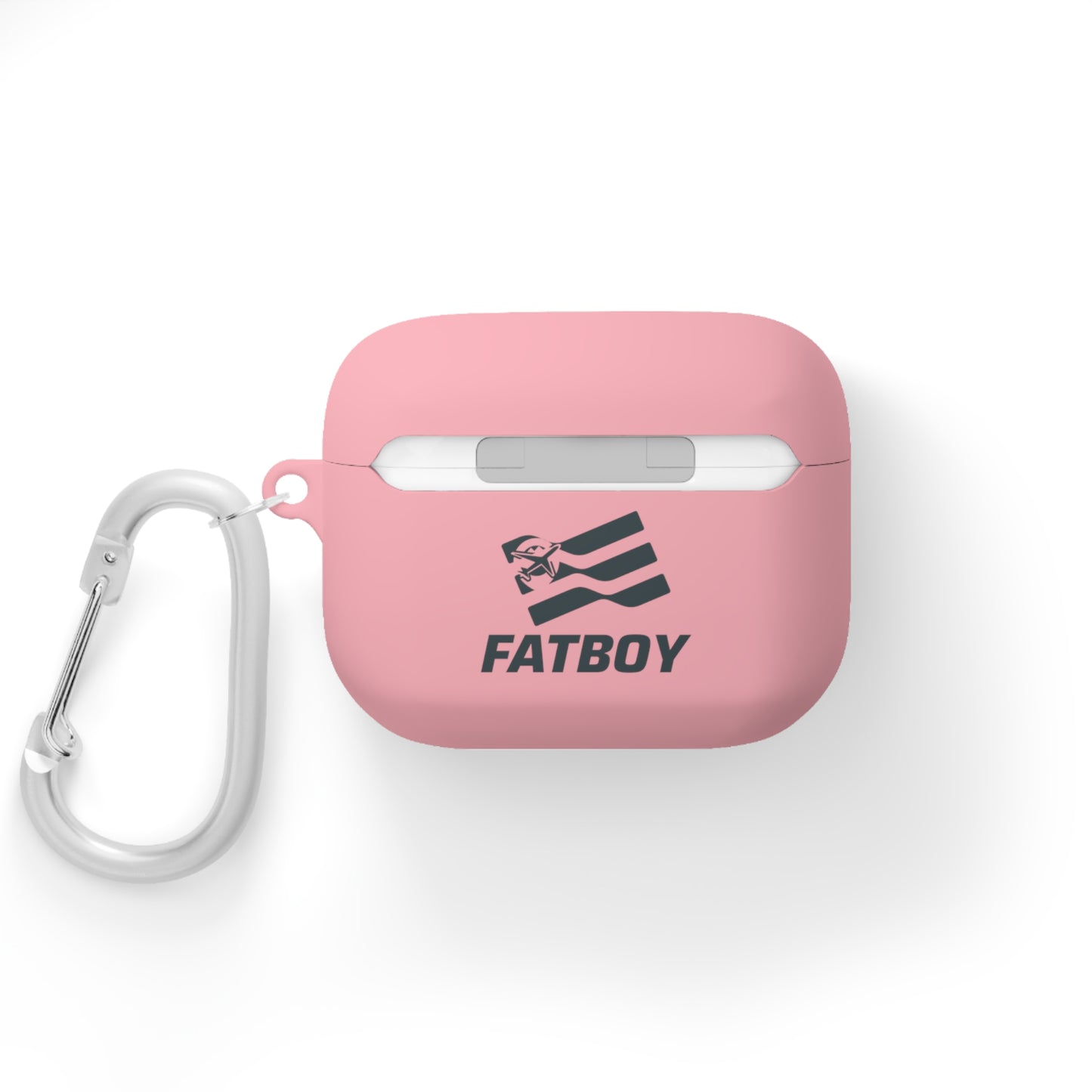 AirPods Case — "FATBOY Travels LLC" Logo Protective Cover with Carabiner