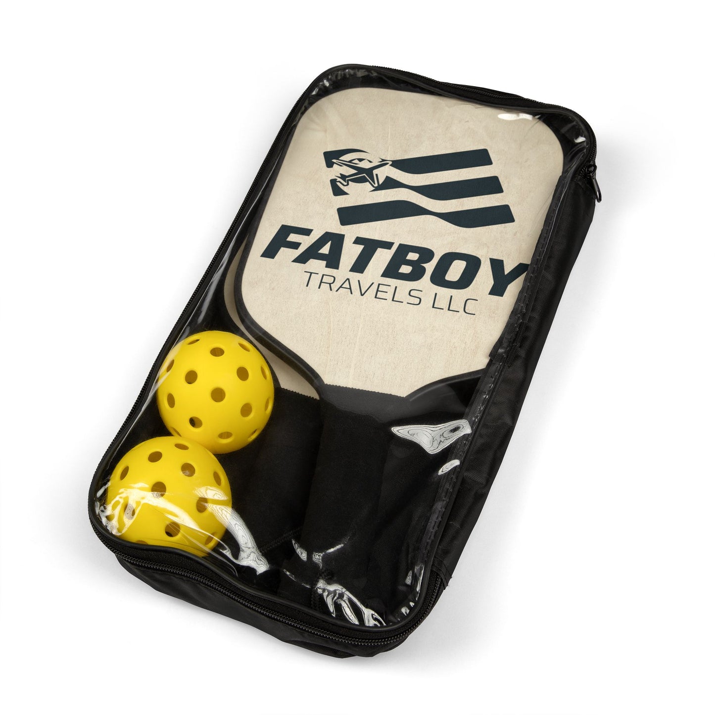 Pickleball Paddle Set — Fatboy Logo Pickleball Kit with 2 Paddles & Balls