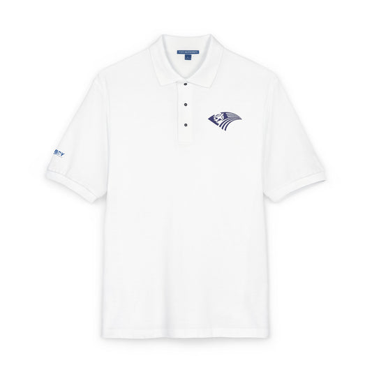 Embroidered Nautical Wave Polo Shirt — Classic Coastal Logo Polo