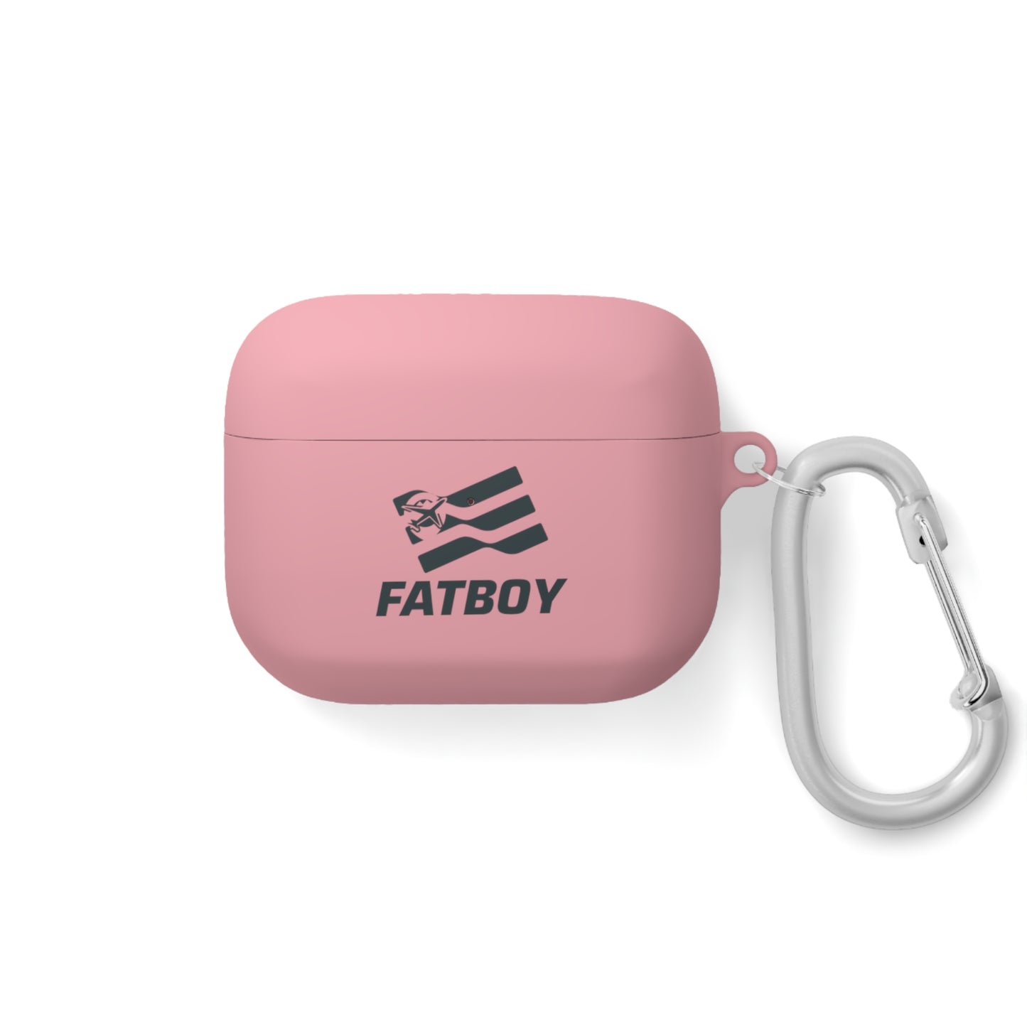AirPods Case — "FATBOY Travels LLC" Logo Protective Cover with Carabiner