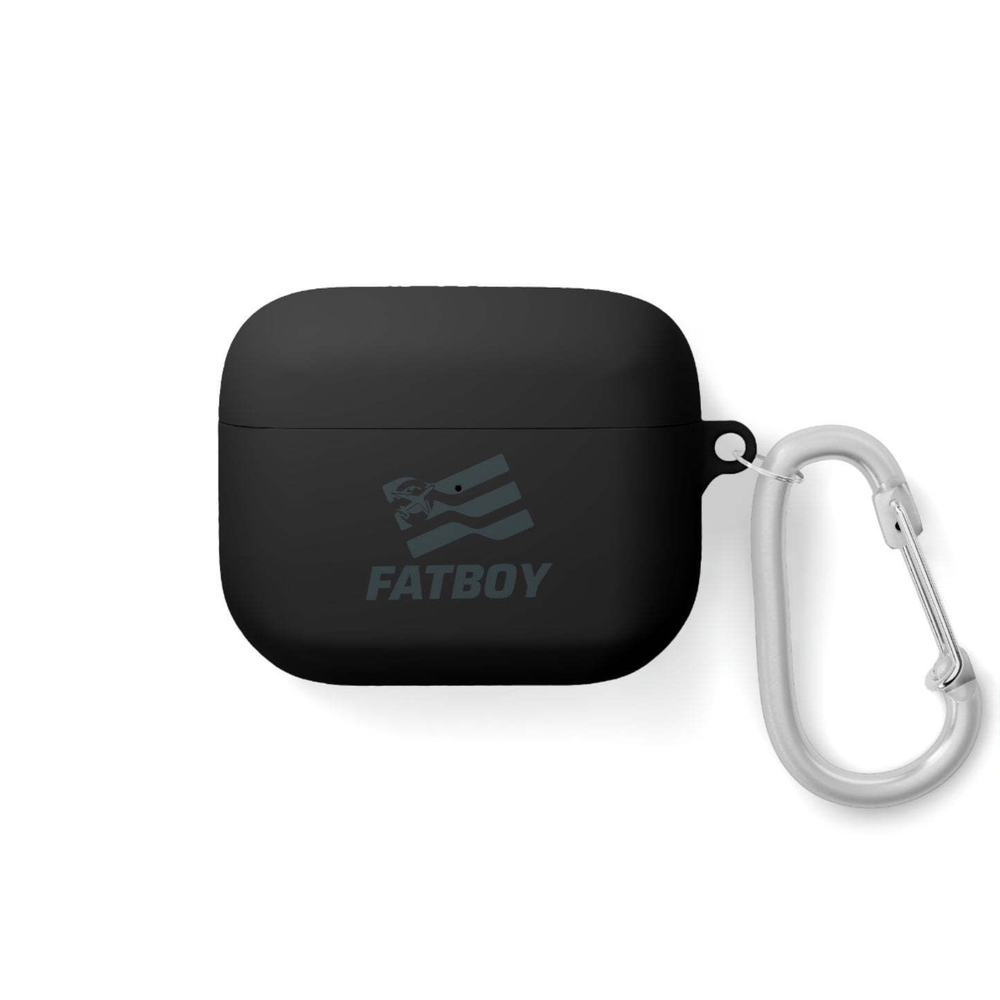 AirPods Case — "FATBOY Travels LLC" Logo Protective Cover with Carabiner