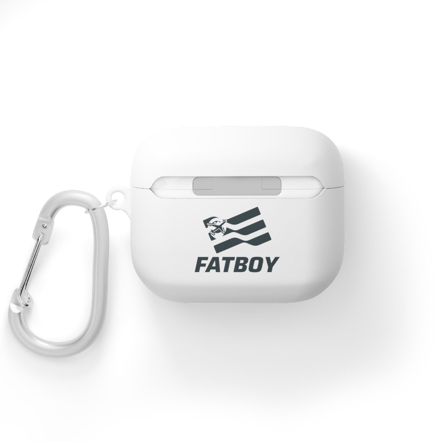 AirPods Case — "FATBOY Travels LLC" Logo Protective Cover with Carabiner