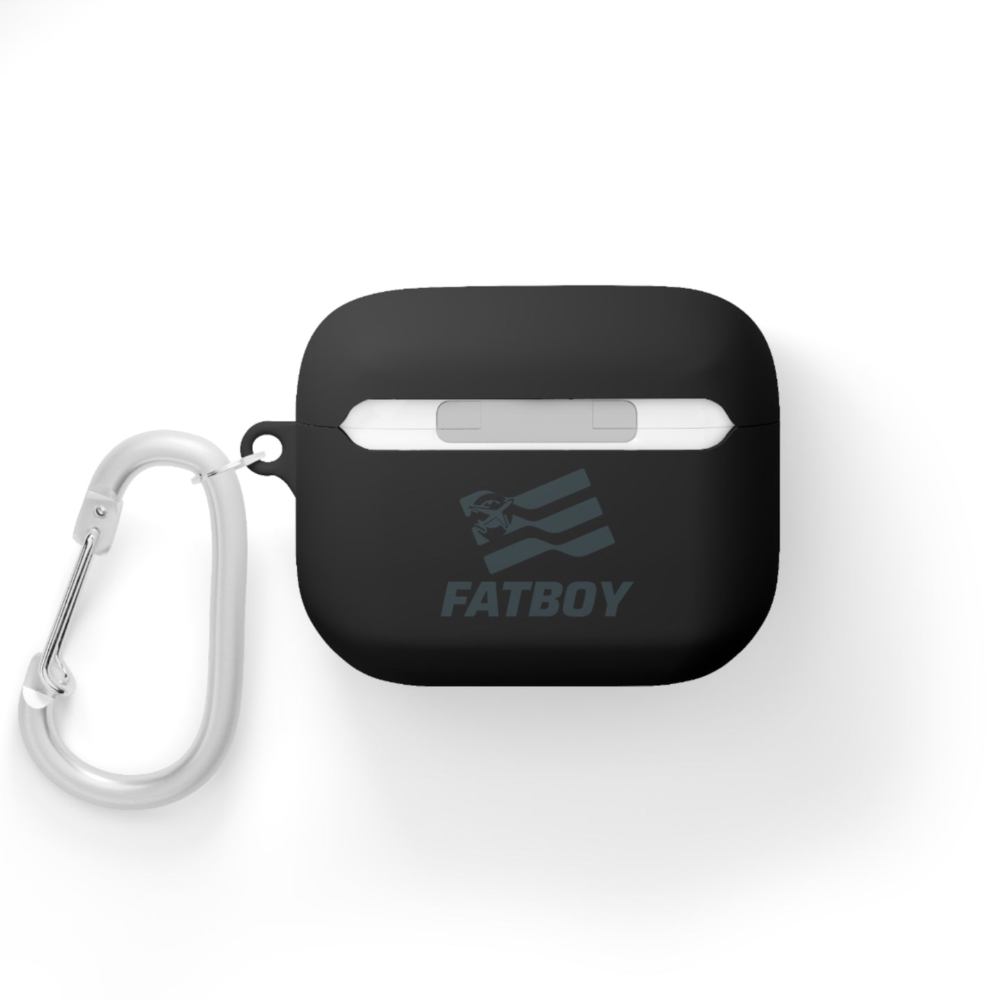 AirPods Case — "FATBOY Travels LLC" Logo Protective Cover with Carabiner