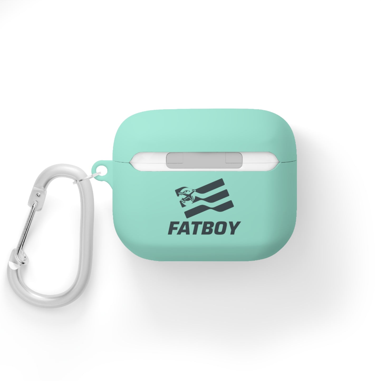 AirPods Case — "FATBOY Travels LLC" Logo Protective Cover with Carabiner