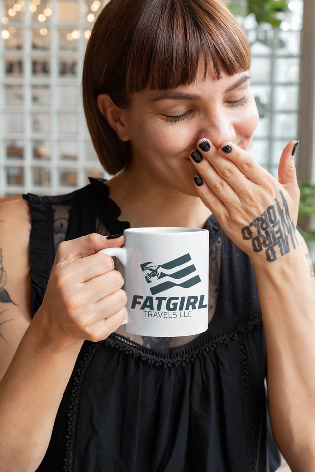 Fat Girl White glossy mug