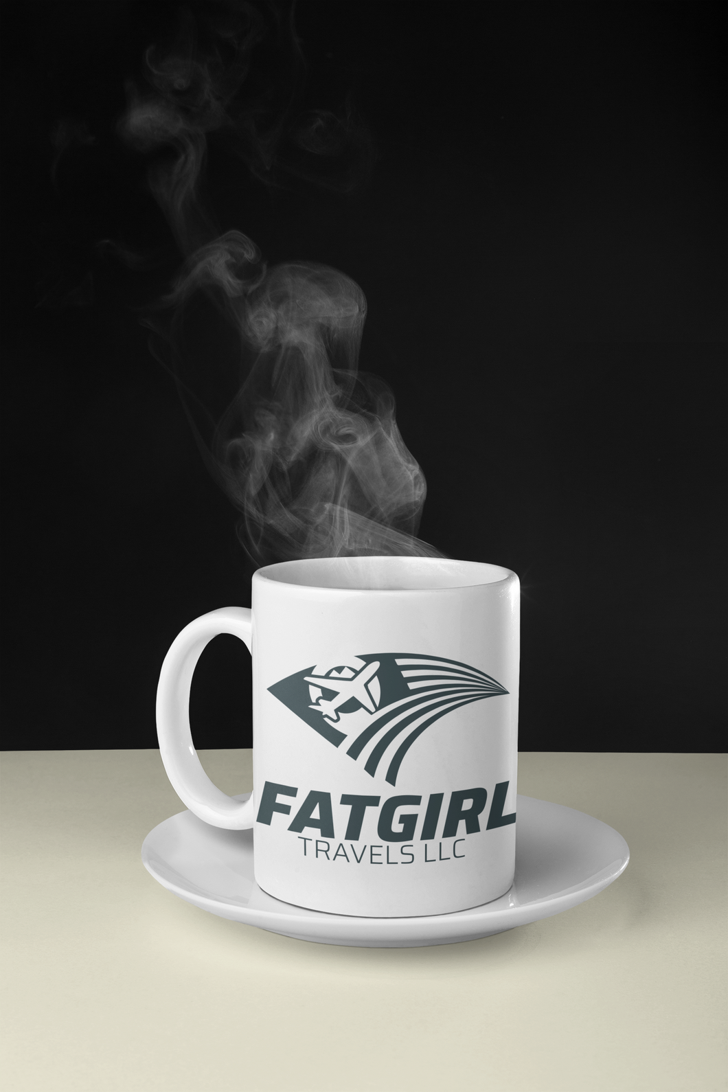 Fat Girl White glossy mug