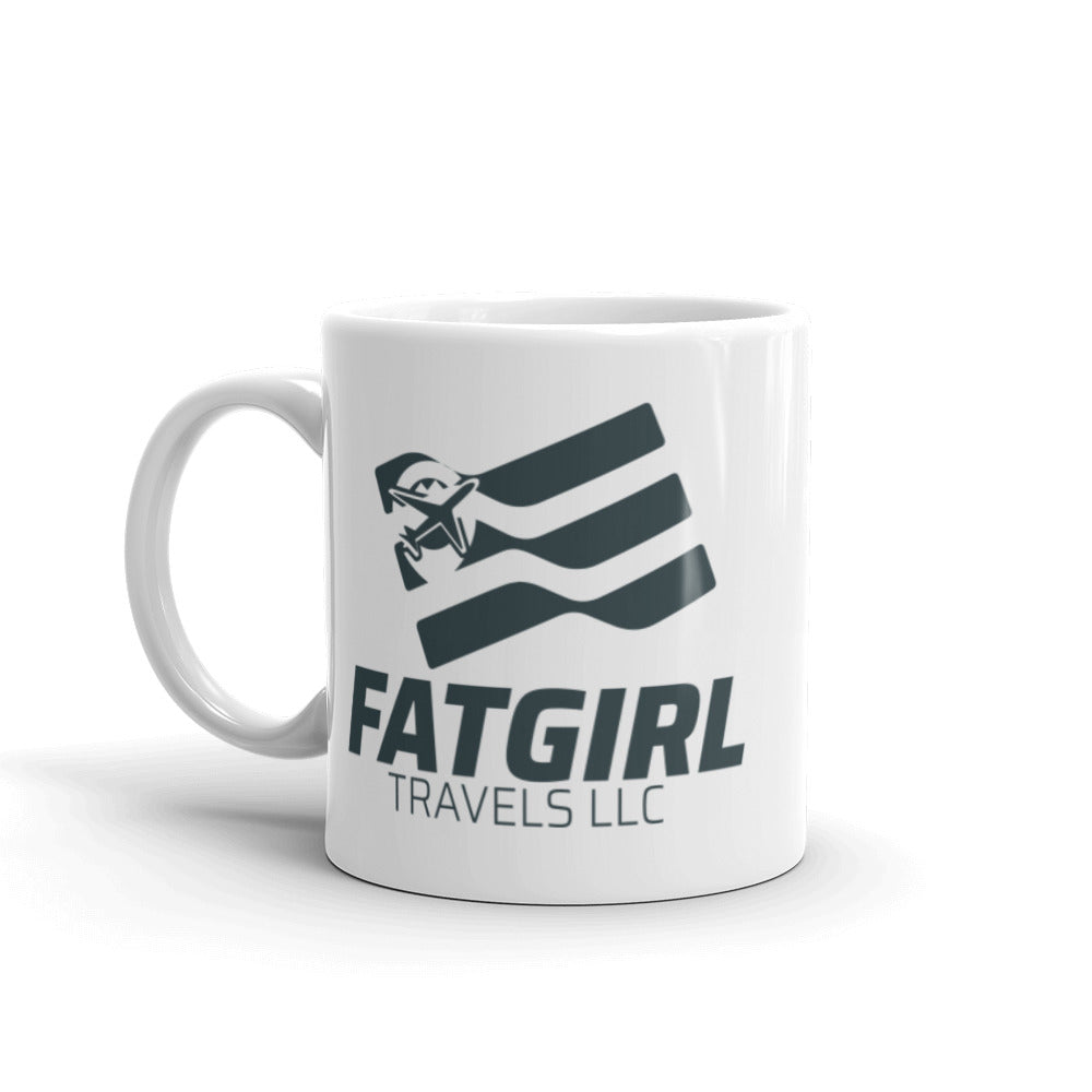 Fat Girl White glossy mug