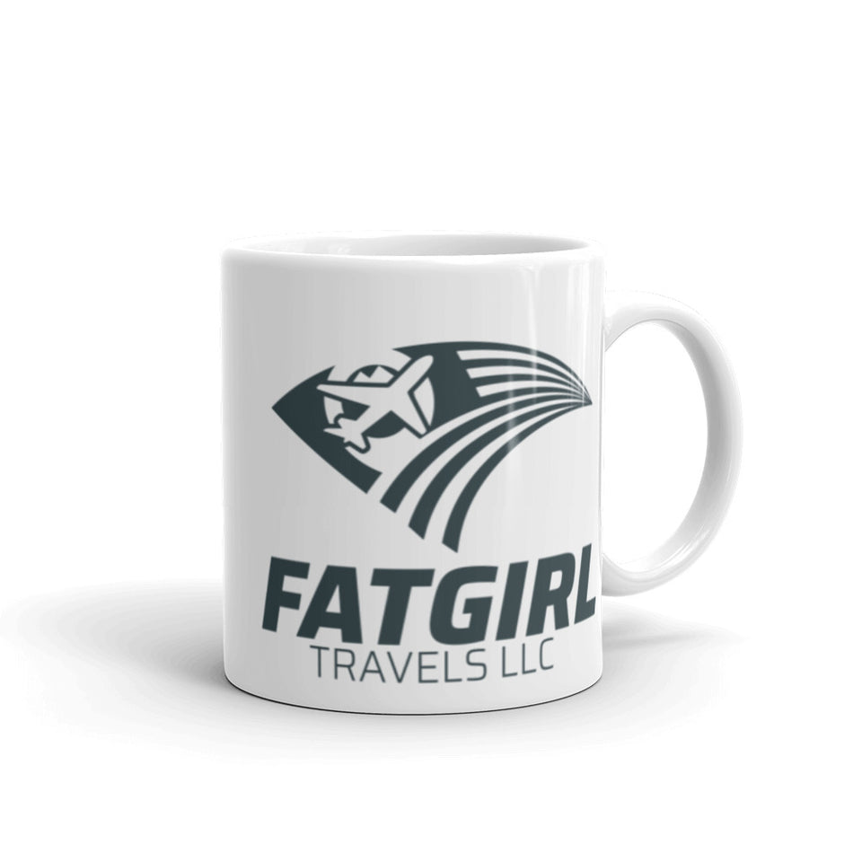 Fat Girl White glossy mug