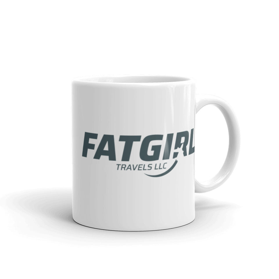 Fat Girl White glossy mug