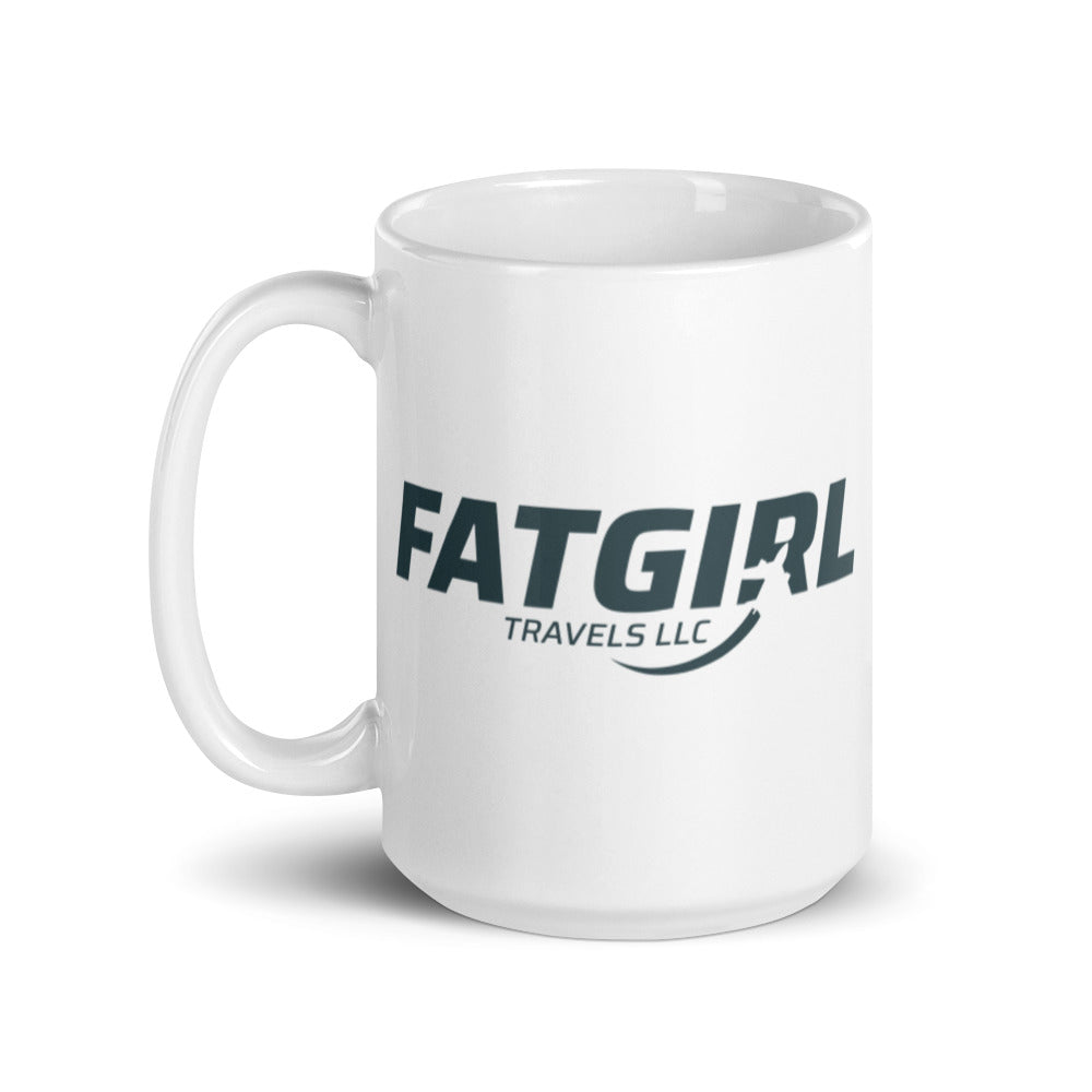 Fat Girl White glossy mug